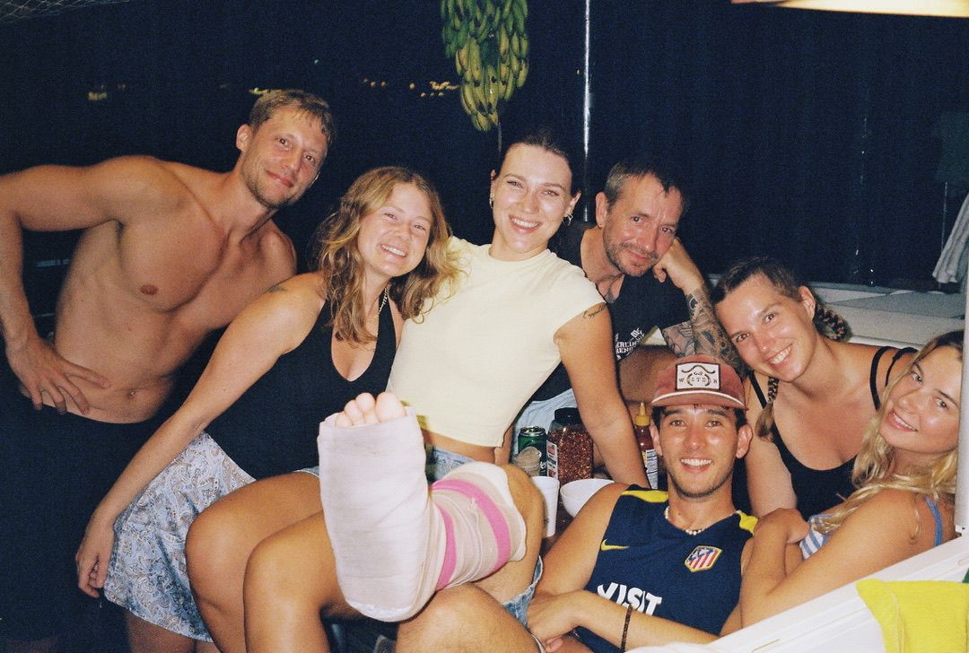 Crew group photo, film style
